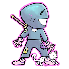 Ninja and Paw Sticker